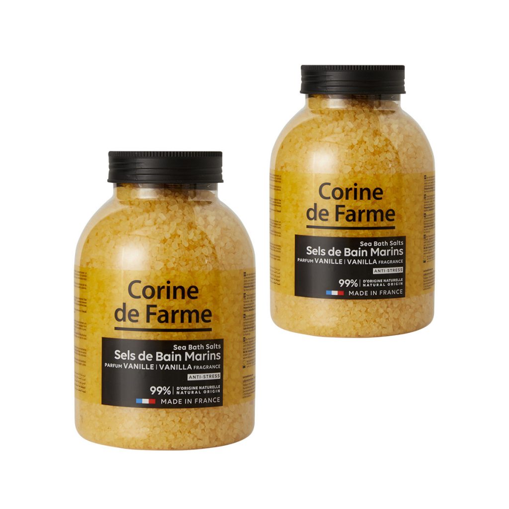 Conjunto de 2 Sais de Banho Marinhos Anti-stress Baunilha - Corine de Farme