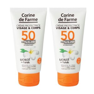 Conjunto de 2 Cremes protetores para rosto e corpo SPF50 50ml - Corine de Farme