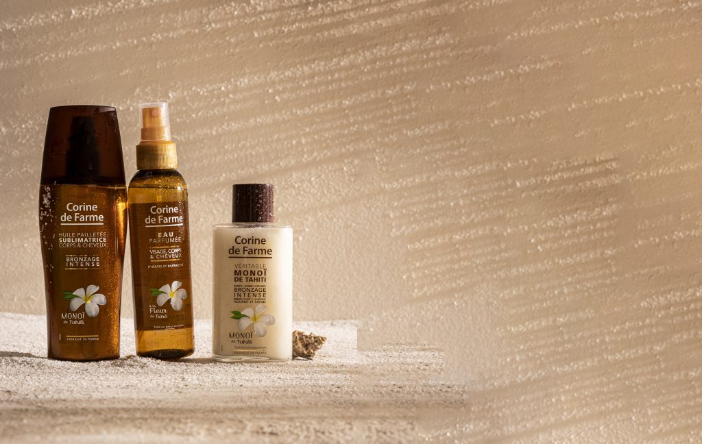 Óleo e creme solar bronzeador