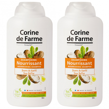 Lot de 2 Shampooings Nourrisant au Beurre de Karité 500ml